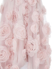 Sequin 3D Rose Hi-Low Dress, Pink (DUSKY PINK), large