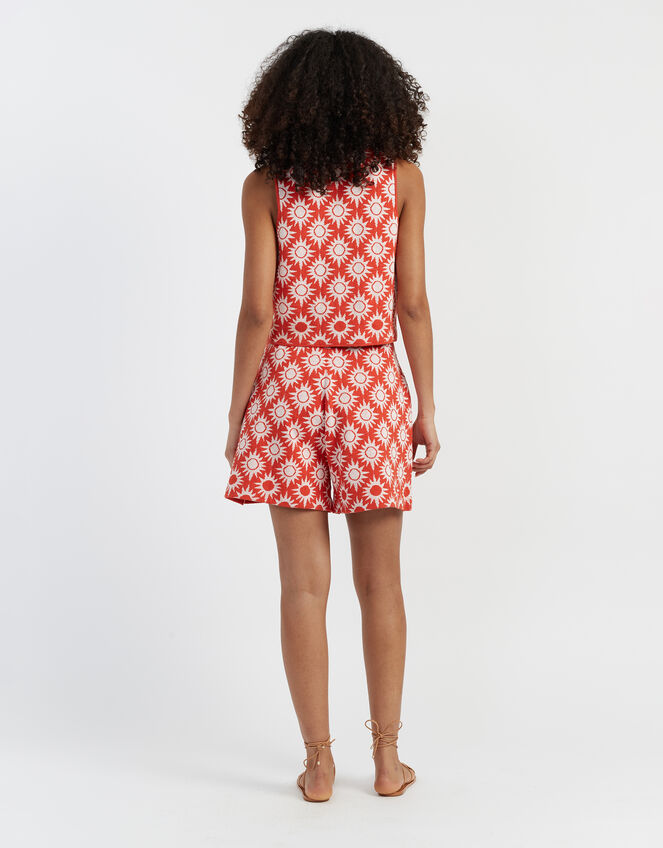 Chinti & Parker Sunflower Waistcoat, RED BRICK, large