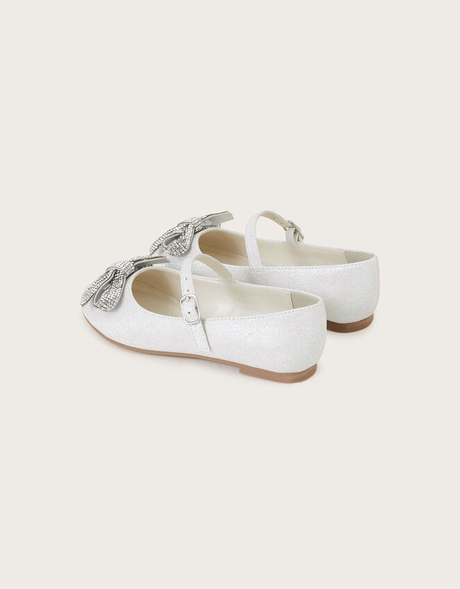 Bobbie Dazzle Bow Ballerina Flats Ivory