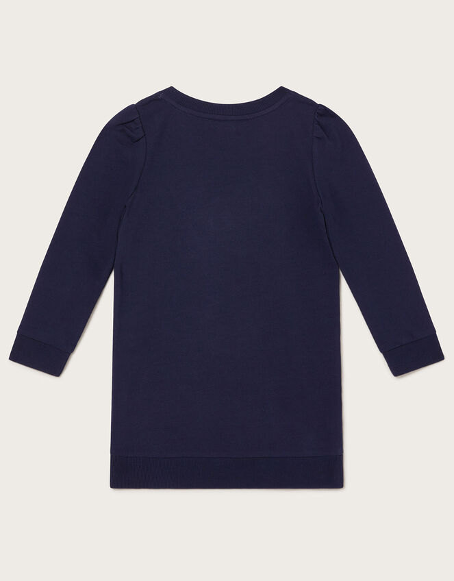 Star Sequin Spray Longline Sweat Top, Blue (NAVY), large