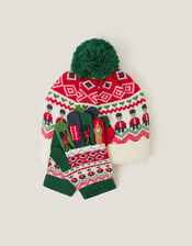 London Novelty Bobble Hat & Gloves Set, Multi (MULTI), large