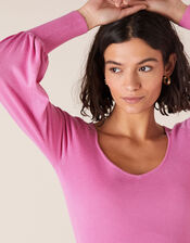 Sweetheart Neck Jumper, Pink (PINK), large