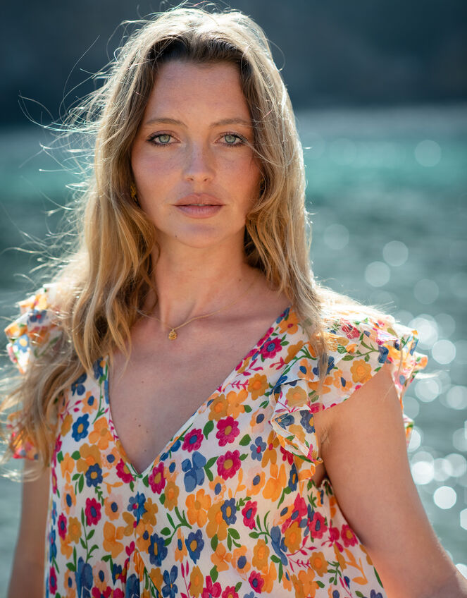 La Galeria Elefante Mediterranean Floral Maxi Dress, Multi (MULTI), large