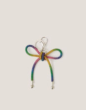 Rainbow Rhinestone Bow Bag Charm, , large
