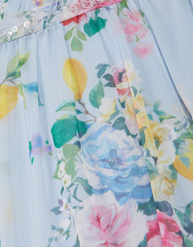 Lemon Rose Print Party Dress, Multi (MULTI), large