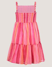 Tie-Dye Smocked Beach Dress, Pink (PINK), large