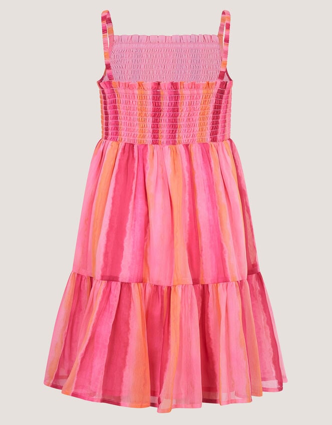 Tie-Dye Smocked Beach Dress, Pink (PINK), large