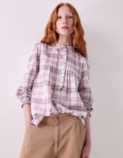 East Mina Check Cotton Shirt, Multi (MULTI), large