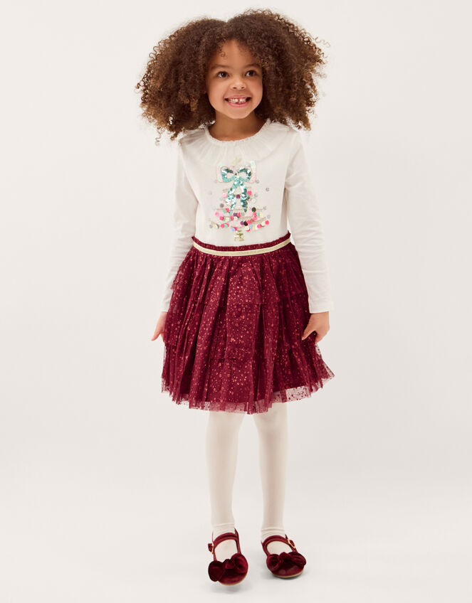 Christmas Tree Tulle Disco Dress, Red (RED), large