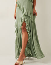 Romy Ruffle Maxi Dress, Green (SAGE), large