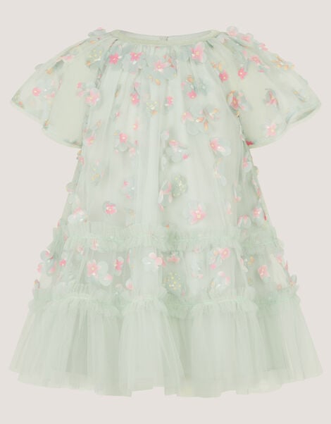 Baby Kala Floral Appliqu&eacute; Party Dress, Green (SAGE), large