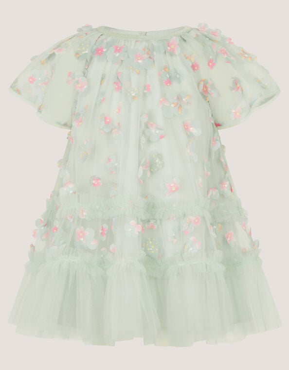 Baby Kala Floral Appliqu&eacute; Party Dress, Green (SAGE), large