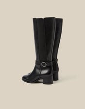 Tori Leather Knee High Boots, Black (BLACK), large