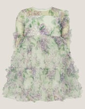 Baby Hydrangea Print Ruffle Dress, Multi (MULTI), large