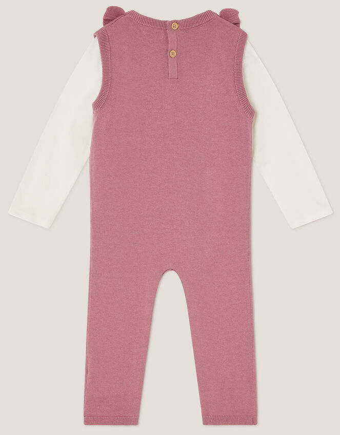 Baby Top & Knit Dungarees Set, Pink (PINK), large
