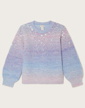 Sequin Ombre Jumper, Purple (LILAC), large