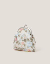 Floral Embroidered Clip Frame Bag, , large