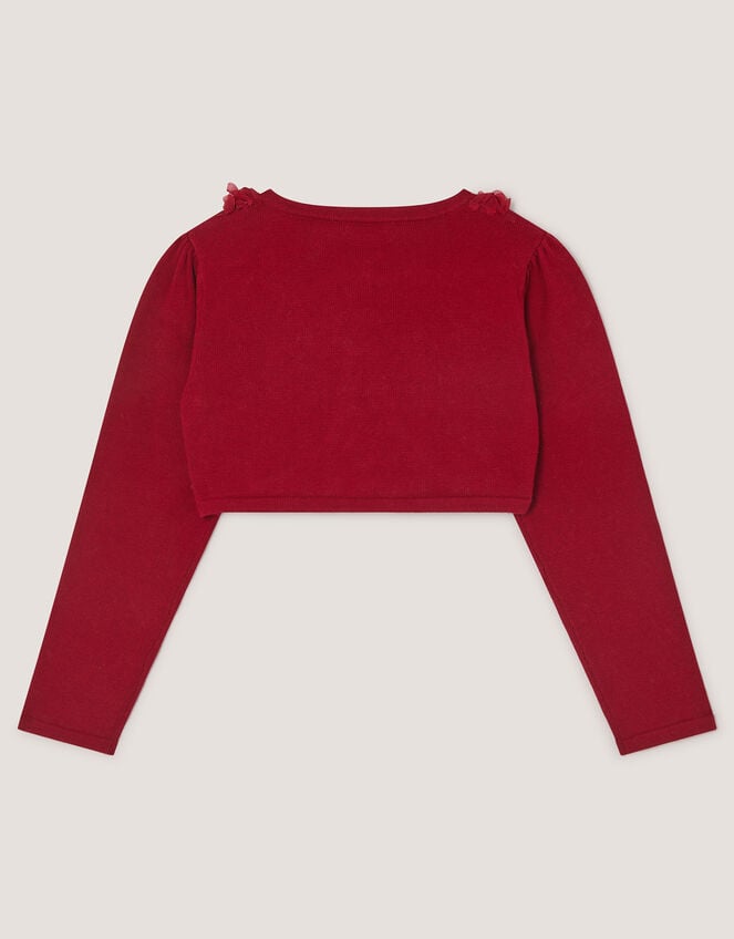 Ottilie Appliqu&eacute; Rose Cardigan, Red (RED), large