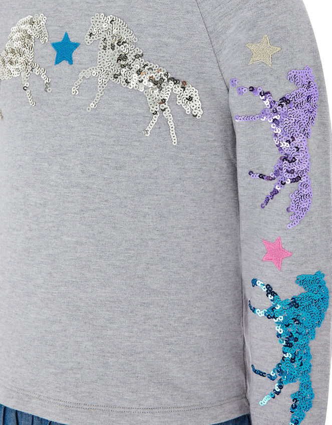 Sequin Horse 2-in-1 Dress, Grey (GREY), large