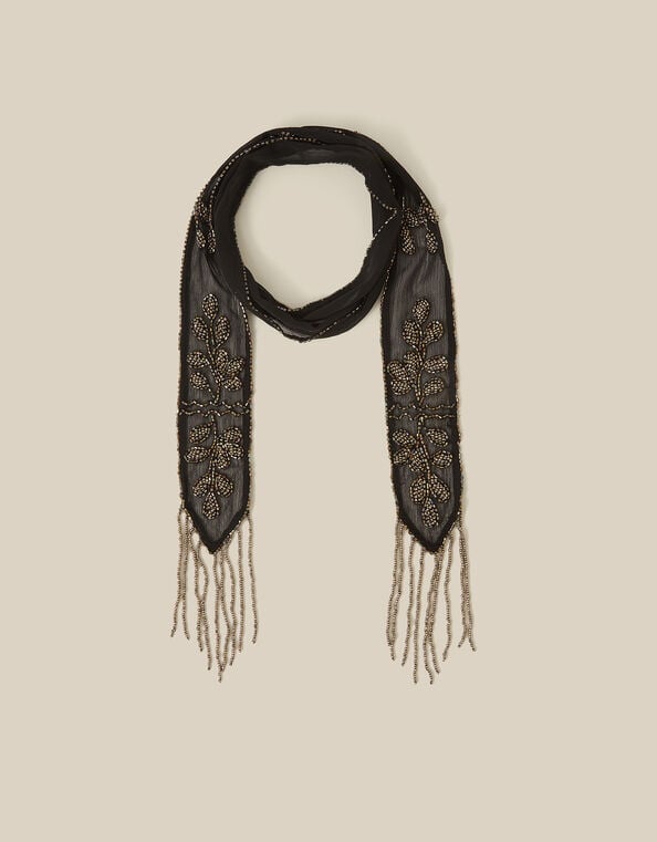 Rosa Embellished Skinny Scarf, , large