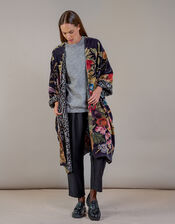 One Hundred Stars Primula Long Velvet Jacket, , large