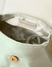 Corsage Satin Bag, Green (SAGE), large