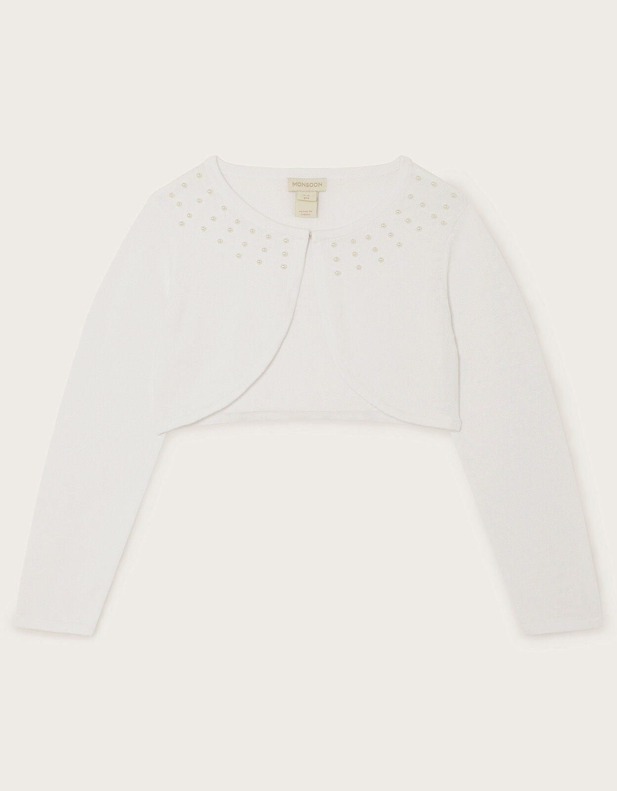 Scatter Pearl Communion Cardigan White