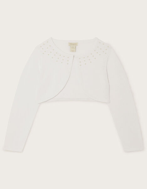 Scatter Pearl Communion Cardigan, White (WHITE), large
