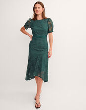 Megan Rose Lace Midi Dress, Green (DARK GREEN), large