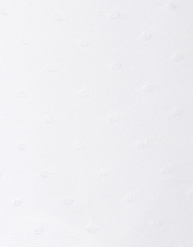 35 Denier Bridal Spot Tights, White (WHITE), large