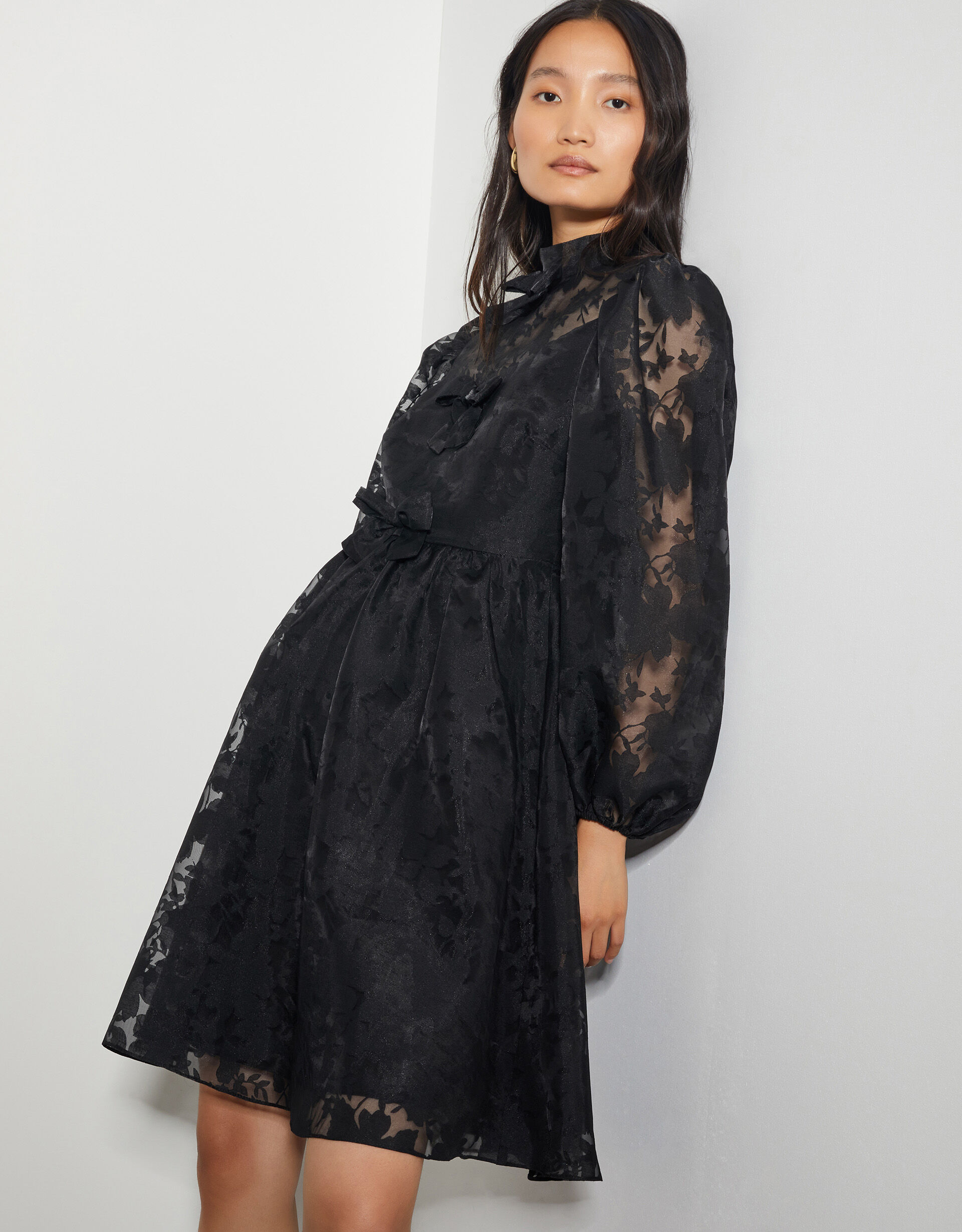 Alba Floral Organza Mini Dress Black Evening Dresses Monsoon Global