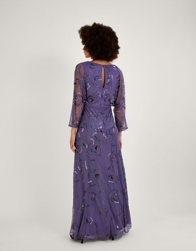 Purple embellished maxi dress clearance