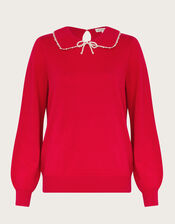 Clara Collar Jumper, Red (RED), large
