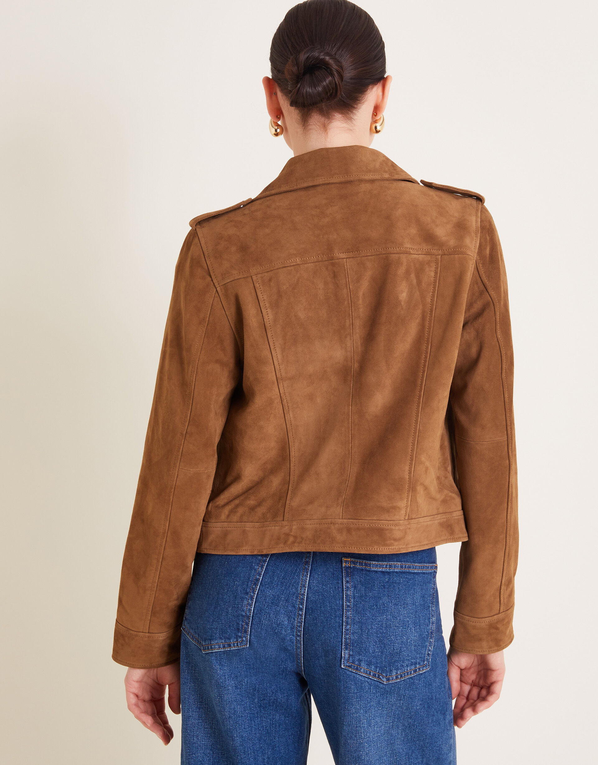 Sienna Suede Jacket Tan | Women's Jackets | Monsoon US.