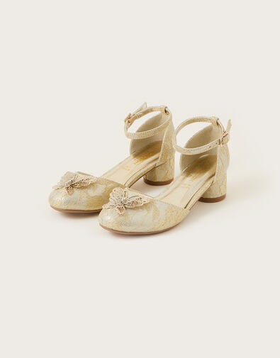Lace Butterfly Two-Part Heels, Gold (GOLD), large