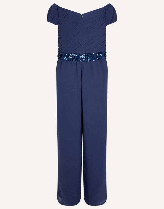 Abigail Bardot Prom Jumpsuit, Blue (NAVY), large