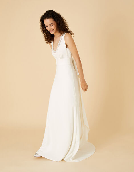 Annie Bow Back Bridal Maxi Dress Ivory, Ivory (IVORY), large