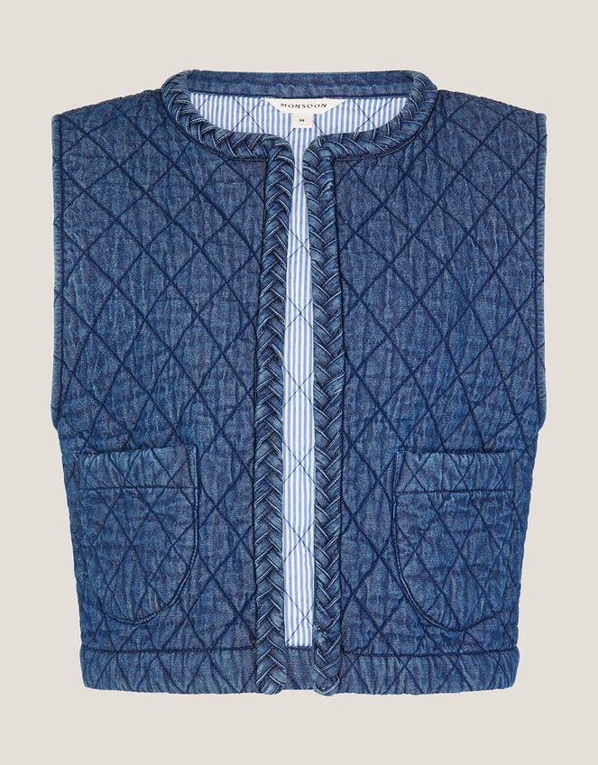 Martha Quilted Waistcoat, Blue (DENIM BLUE), large