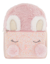 Penny Pearl Fluffy Bunny Backpack, , large