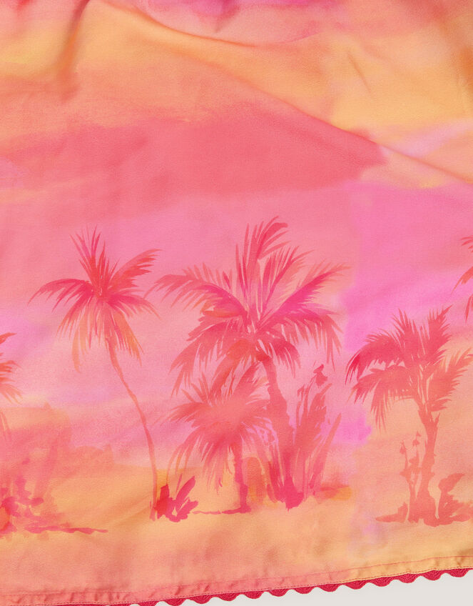 Palm Print Beach Dress, Orange (ORANGE), large