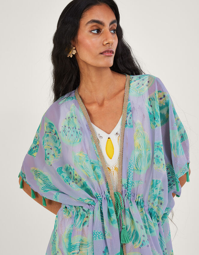Sea Shell Print Long Kaftan, , large