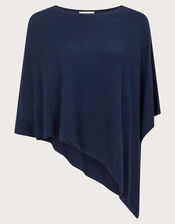 Carly Poncho, Blue (NAVY), large