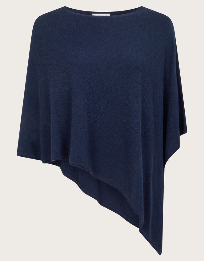 Carly Poncho, Blue (NAVY), large