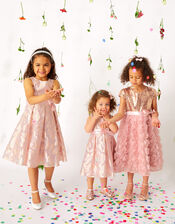 Feather Jacquard Dress, Pink (PINK), large