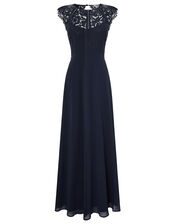 Morgane Lace Maxi Bridesmaid Dress, Blue (NAVY), large