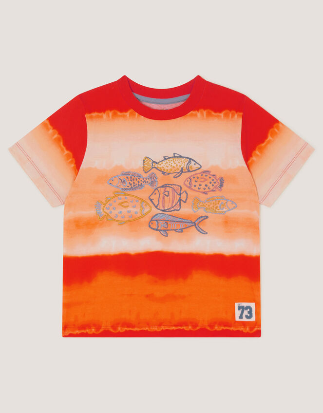 Fish Tie Dye T-Shirt, Orange (ORANGE), large