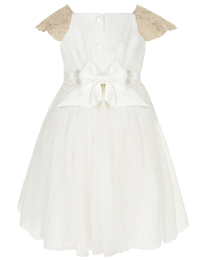 Baby Estella Lace and Sparkle Dress, Gold (GOLD), large