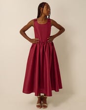 Ohio Taffeta Prom Dress, Red (BURGUNDY), large
