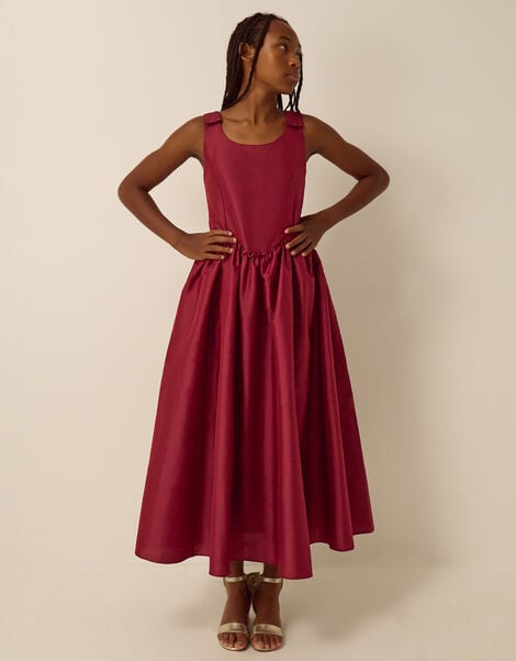 Ohio Taffeta Prom Dress, Red (BURGUNDY), large