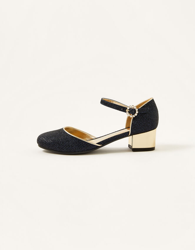 Shimmer Two-Part Heels, Blue (NAVY), large